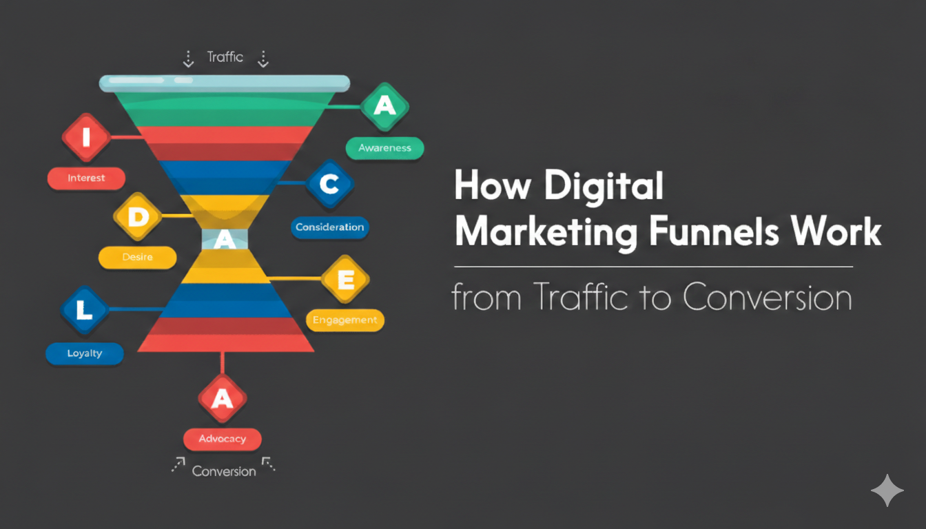 How Digital Marketing Funnels Work from Traffic to Conversion
